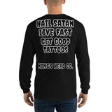 Men’s Long Sleeve Shirt Hail Satan Get tattooed