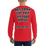 Men’s Long Sleeve Shirt Hail Satan Get tattooed